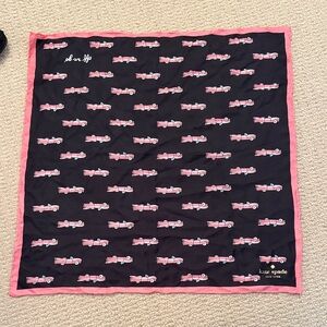 Kate Spade Black and Pink Car Pattern Scarf